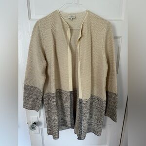 Lucky Brand Cream and Gray Cardigan Sweater